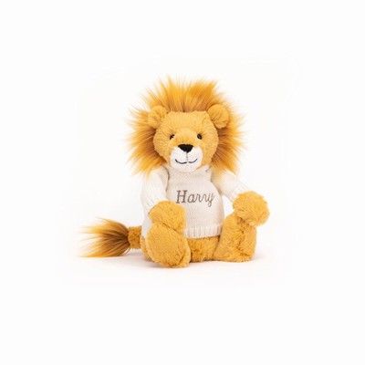 Jellycat Bashful Lion with Cream Jumper USA | 01827HGIO